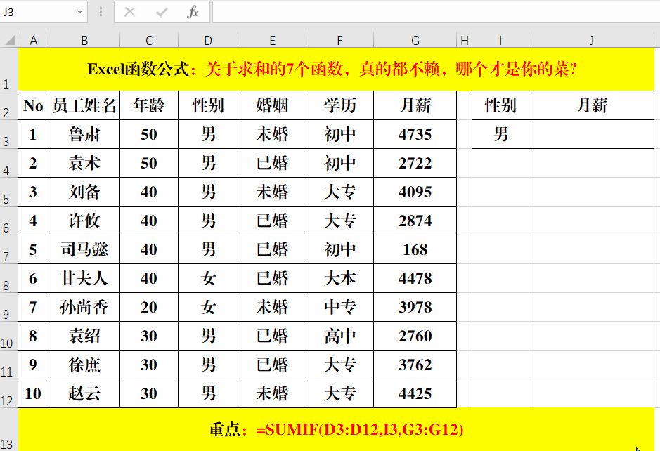 关于求和的7个函数,真的都不赖,哪个才是你的菜?