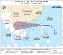 台风圆规或13日登陆海南(台风黄色预警)