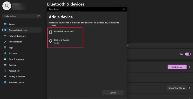 Win11如何将蓝牙设备连接PC?