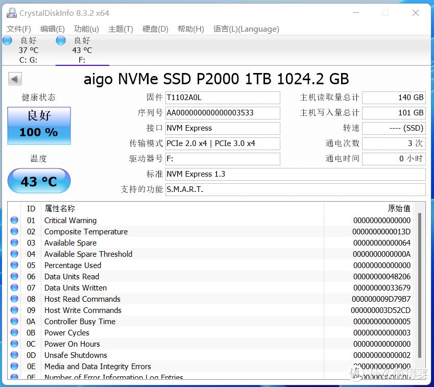 399元入手爱国者1TB SSD P2000测评分享:4毛1GB,还要啥自行车