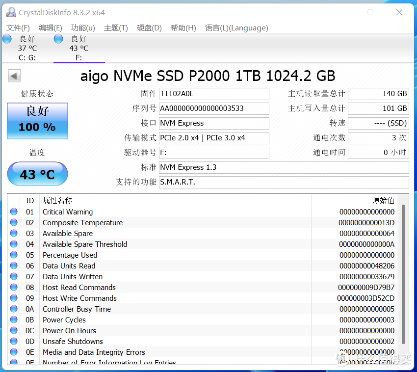 399元入手爱国者1TB SSD P2000测评分享：4毛1GB，还要啥自行车