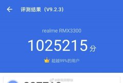 realme RMX3300搭载骁龙8 Gen 1的手机跑分为102.5万