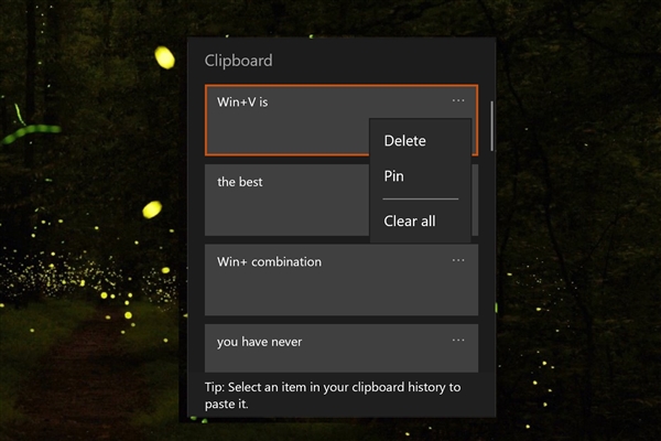 Win+V快捷健有什么用？帮你调出剪贴板历史记录