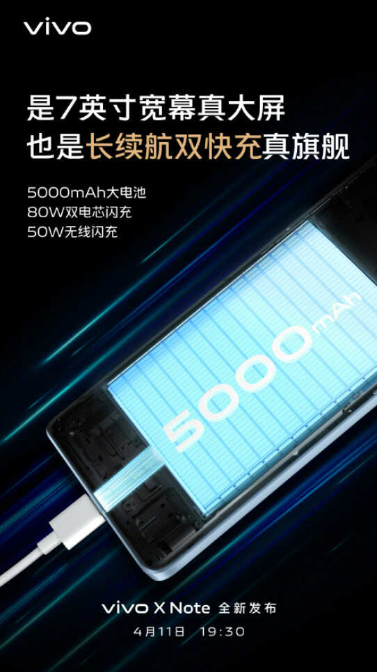 vivo X Note采用大电池和双快充配置,告别续航焦虑