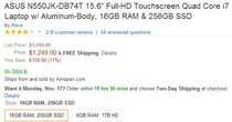 比呀比: ASUS 华硕N550JK-DB74T 15.6英寸笔记本(i7