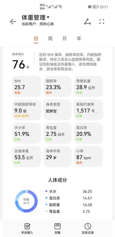 不用蓝牙也能连手机，购入华为智能体脂秤3