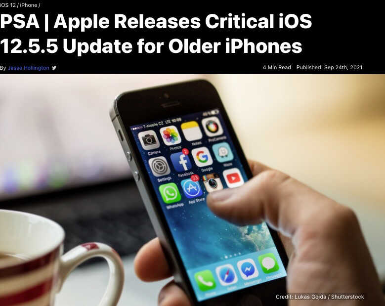 iPhone 5s也可以更新？苹果推送iOS 12.5.5，旧款机型专属操作系统