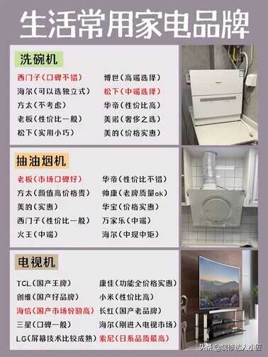 常用的家电品牌哪些靠谱?你喜欢的品牌都在这
