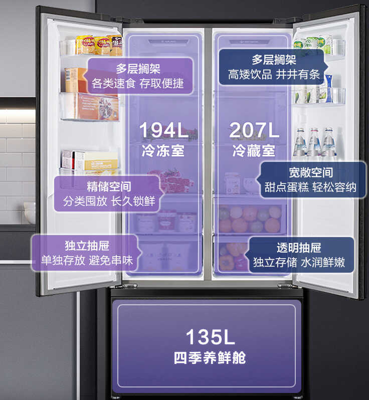 嵌入式冰箱怎么选?三循环+大冷冻!容声冰箱BCD-536WD16HPA点评