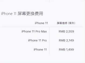 iPhone 11系列屏幕电池维修多少钱？