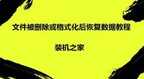 电脑文件误删除如何恢复（文件被删除或格式化后恢复数据教方法）