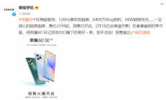荣耀60se详细参数和价格（荣耀60 SE 120Hz真彩双曲屏）