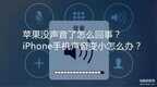 苹果11按键音开了没声音怎么回事（苹果手机没声音了解决方法）
