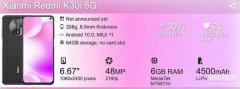 红米k30i参数详细参数（Redmi K30i搭载天玑800芯片）