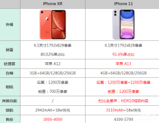 iphonexr和iphone11对比（苹果XR和11购买建议）