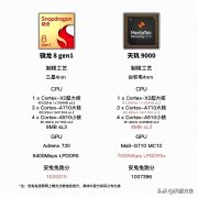 天玑9000和骁龙8 Gen1哪款性能更强（天玑9000和骁龙8 Gen1性能解析）