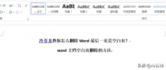 word最后一页死活删不掉怎么办（word文档空白页删除的方法）