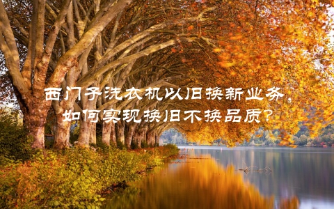 西门子洗衣机以旧换新业务，如何实现换旧不换品质？