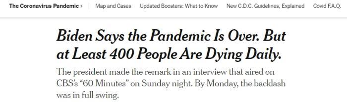 拜登突然宣布疫情结束 美国媒体和民众都坐不住了