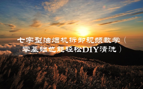 七字型油烟机拆卸视频教学（零基础也能轻松DIY清洗）