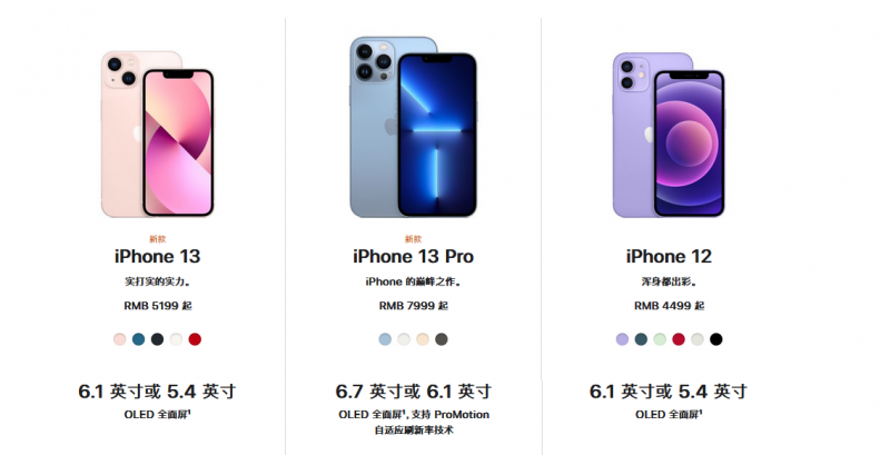 iphone13mini和iphone13区别 苹果13mini和13配置参数对比大吗