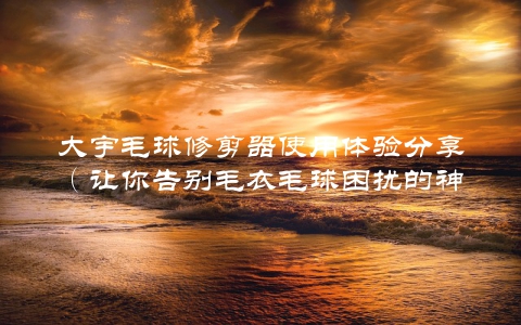 大宇毛球修剪器使用体验分享（让你告别毛衣毛球困扰的神器）