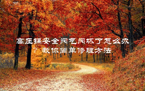 高压锅安全阀气阀坏了怎么办？教你简单修理方法