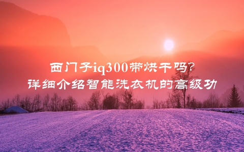 西门子iq300带烘干吗？详细介绍智能洗衣机的高级功能