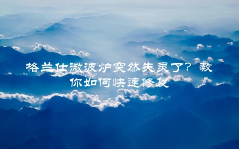 格兰仕微波炉突然失灵了？教你如何快速修复