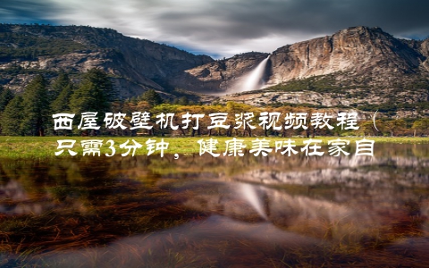 西屋破壁机打豆浆视频教程（只需3分钟，健康美味在家自制）