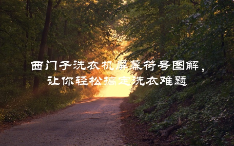 西门子洗衣机屏幕符号图解，让你轻松搞定洗衣难题
