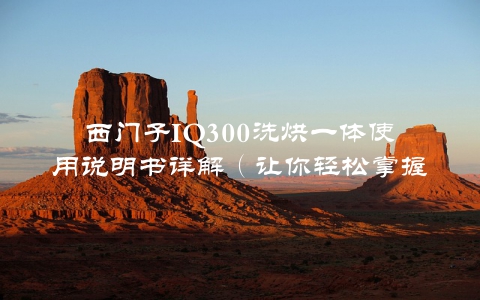 西门子IQ300洗烘一体使用说明书详解（让你轻松掌握高端洗烘方法）