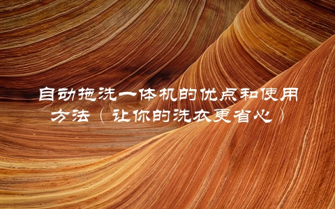 自动拖洗一体机的优点和使用方法（让你的洗衣更省心）