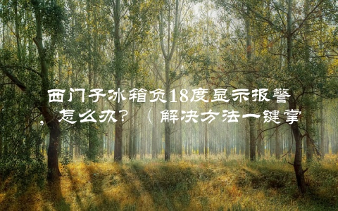 西门子冰箱负18度显示报警，怎么办？（解决方法一键掌握）