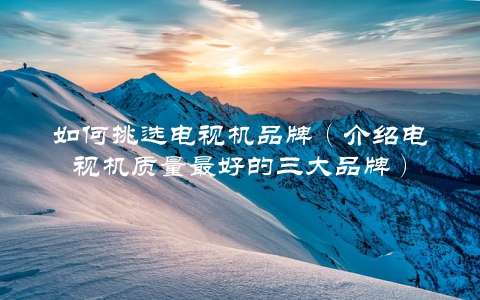 如何挑选电视机品牌（介绍电视机质量最好的三大品牌）