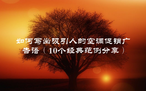 如何写出吸引人的空调促销广告语（10个经典范例分享）