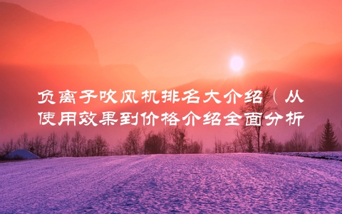 负离子吹风机排名大介绍（从使用效果到价格介绍全面分析）