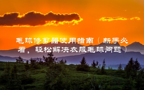 毛球修剪器使用指南（新手必看，轻松解决衣服毛球问题）