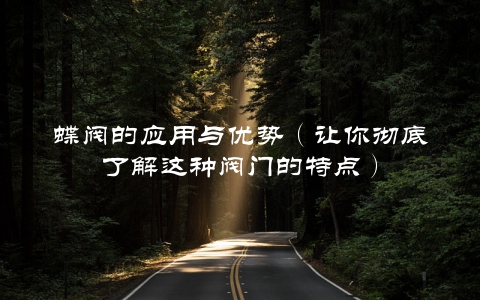 蝶阀的应用与优势（让你彻底了解这种阀门的特点）