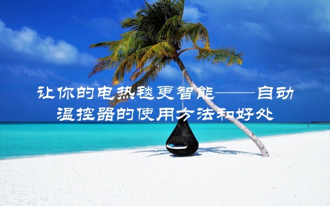 让你的电热毯更智能——自动温控器的使用方法和好处