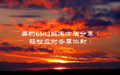 美的6502解冻方法分享（轻松应对冬季冰封）