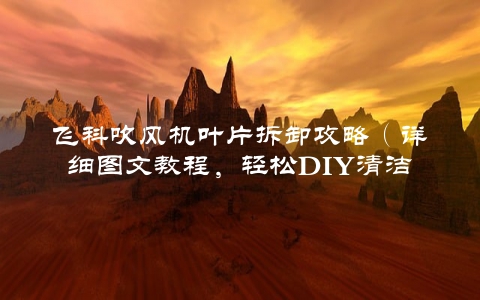 飞科吹风机叶片拆卸攻略（详细图文教程，轻松DIY清洁维护）