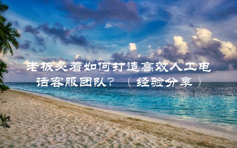 老板必看如何打造高效人工电话客服团队？（经验分享）
