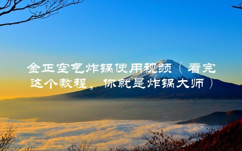 金正空气炸锅使用视频（看完这个教程，你就是炸锅大师）