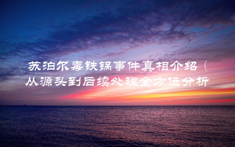 苏泊尔毒铁锅事件真相介绍（从源头到后续处理全方位分析）