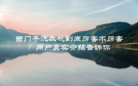 西门子洗衣机到底厉害不厉害？用户真实介绍告诉你