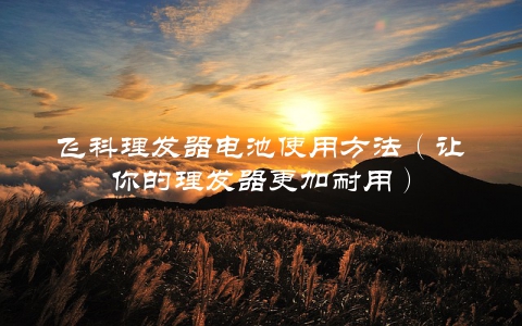 飞科理发器电池使用方法（让你的理发器更加耐用）