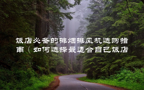 饭店必备的排烟排风机选购指南（如何选择最适合自己饭店的机型）