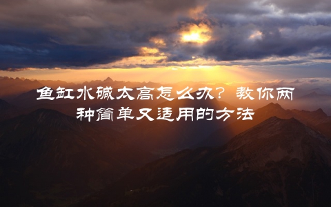 鱼缸水碱太高怎么办？教你两种简单又适用的方法