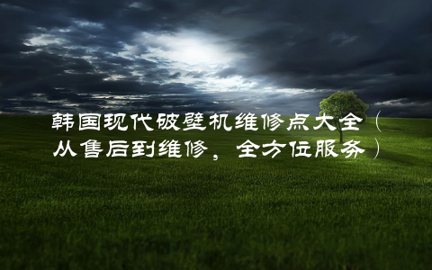 韩国现代破壁机维修点大全（从售后到维修，全方位服务）